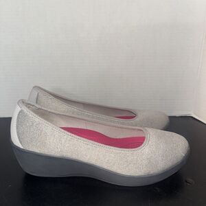 Crocs Womens Size 8 Busy Day Heather Gray Ballet Wedge Pump Shoes 202856